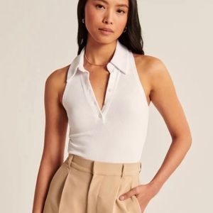 Abercrombie White Polo Bodysuit